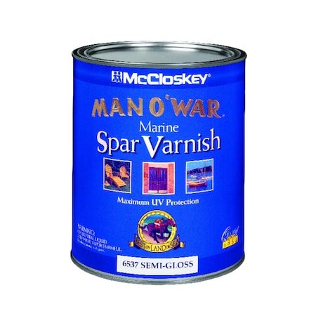 Man O War McCloskey Man O' War Semi-Gloss Clear Marine Spar Varnish 1 qt 080.0006537.005